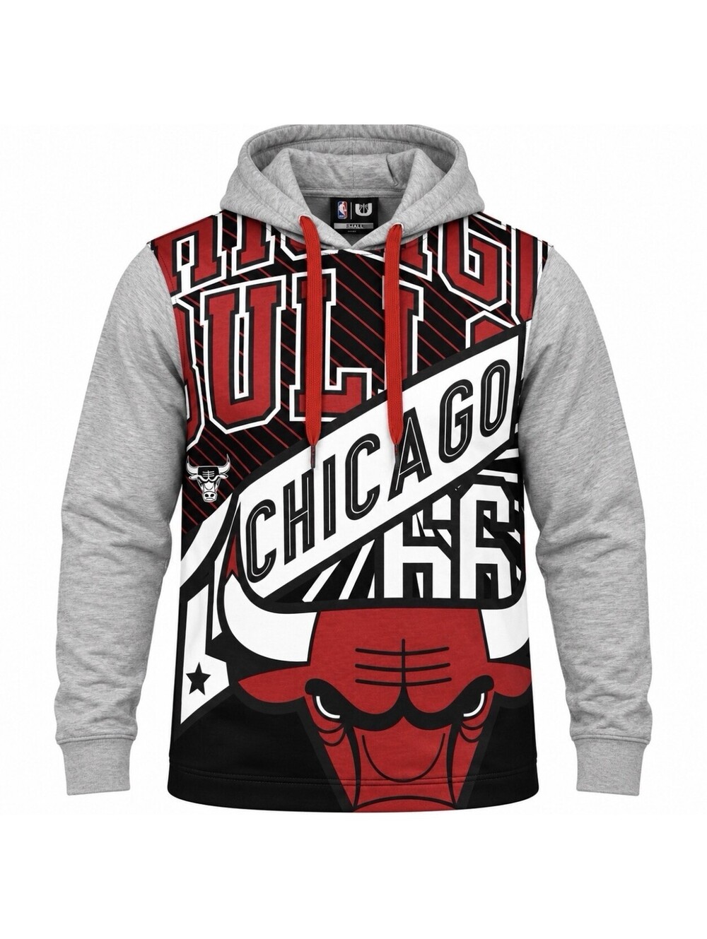 Chicago Bulls Lightweight Pullover Mens Size Small Black Red Gray Warm-Up Jacket